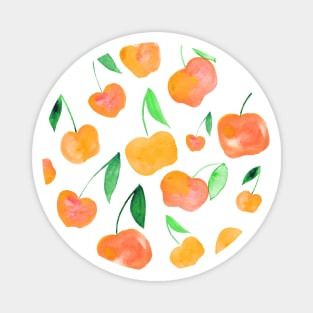 Watercolor cherries - orange and green Magnet